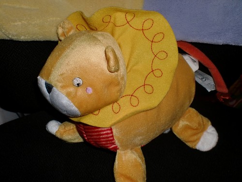 Doudou peluche lion jaune - lion,