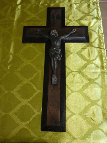Ancien grand crucifix bois - grand,