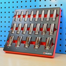 Würth Zèbre Steckschlüssel Satz Nüsse 1/2 Pouces Long Mousse Découpée Chariot À