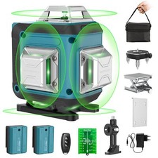 Niveau Laser Autonivelant Vert 4 x 360° Laser Chantier 4D 16 Lignes Autonivel...
