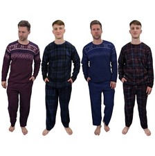 Men's Pyjama Set Fairisle Comfort Fleece Design PJS Soft Warm 2 PC S-6XL L/S PJ