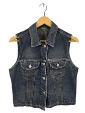 UNITED COLORS OF BENETTON Gilet en jean Dames Gilet T EU 38 bleu