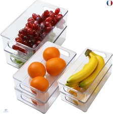  DUBUOZA Lot de 6 Bacs de Rangement Garde-Manger (3 Tailles),Organiseur Frigo 
