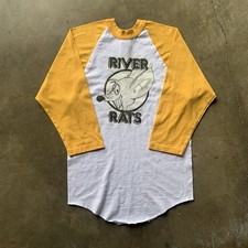 Vintage Raglan T Shirt River Rats Sacramento Yellow White Men’s Small