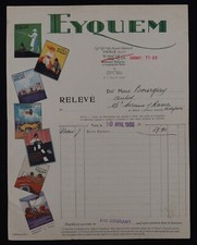 Invoice PARIS 1930 candle EYQUEL sparkplug windshield beautiful billhead head 3