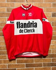 FLANDRIA DE CLERCK SMS SANTINI CYCLING JERSEY SHIRT ITALY BELGIUM RED SIZE 48 L