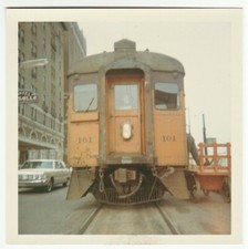 Orig Kodak PHOTO South Bend Indiana Electric Trolley RR Car Hotel La Salle 1960