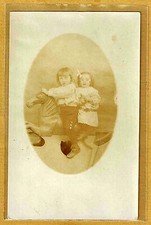 Vintage Photo Card RPPC 2 Kids Horse Ride Toy Fashion Fashion ph0107