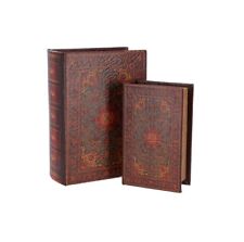 Set Deux Pièces Boîte Livre Meubles Bibliothèque Étagère Récipient Objets Secrét