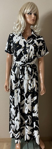 Robe longue noire blanche - noire, &