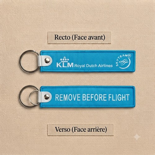 Porte clé brodé avion - brodé, flamme