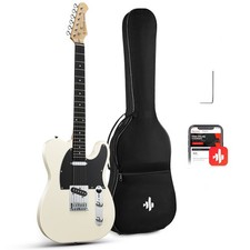 Donner DTL-100 Guitare Électrique SS Solid Body Blanc Brillant avec Housse