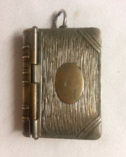 Antique PYROGEN BOOK Shape BOX Double STAMPS & MATCHES BOOK Chatelaine