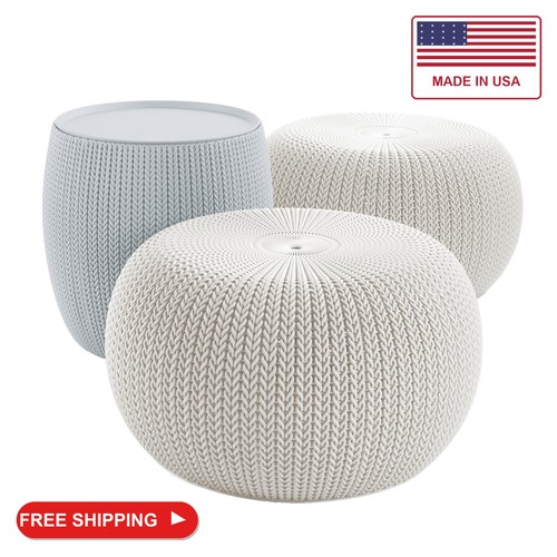 Keter urban knit pouf ottoman - knit,