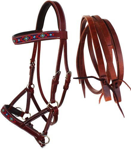 Horse western black leather - black,