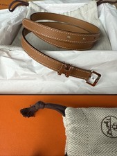 HERMES CEINTURE BELT POP H EN CUIR DE VEAU EPSOM AVEC BOUCLE Palladium Argent
