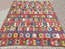 Vintage Turkish Afion Kilim, Large Rug, Teppiche, Tapis 72"x89" Area Rugs, Kelim