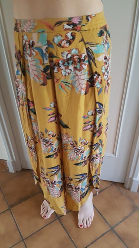 Pantalon fleuri fendu - ,