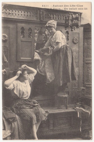 Cpa autour des lits - cpa, à