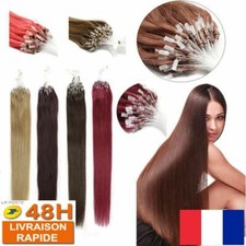 50, 100, 150 EXTENSIONS DE CHEVEUX POSE A FROID EASY LOOP NATURELS REMY 53CM AAA