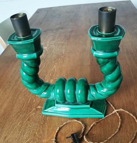 Lampe ceramique verte - ceramique, forme