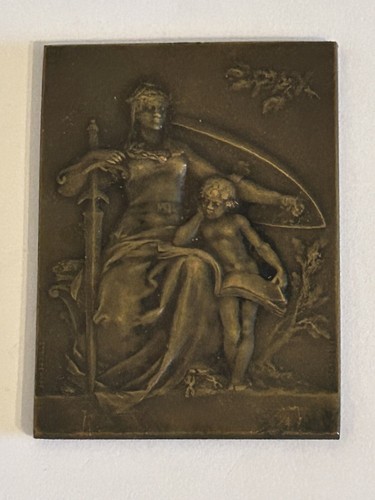 Médaille plaque bronze - médaille,