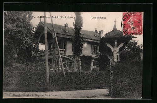 Cpa villiers sur marne chalet - villiers-sur-marne,,