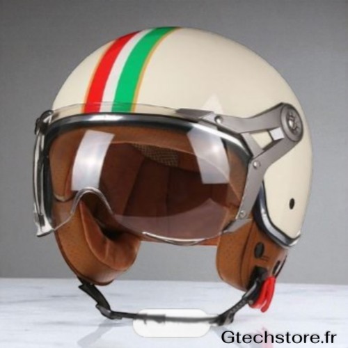 Casque moto rétro ouvert - rétro, 3/4