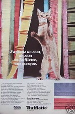 ADVERTISEMENT I CALL A CAT A CAT AND RUFFLETTE A BRAND RIBBONS AND FABRICS