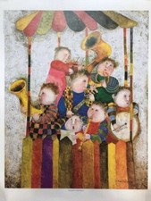 "Kiosque A Musique" by Graciela Boulanger Original Lithograph Printed in Italy