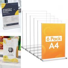 6 PCS Présentoir A4 Acrylique