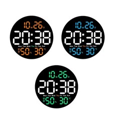 Horloge murale numérique silencieuse 12/24H, horloge numérique pour chevet,