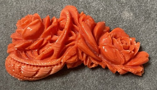 Naturel sculpté corail fleurs