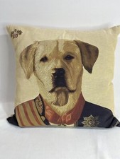 Thierry Poncelet 17"x17" Embroidered Commander Labrador Tapestry Throw Pillow
