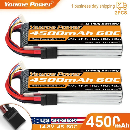2pcs 4500mah 60c lipo - 14.8v, 4s