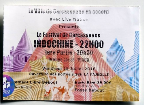 Indochine billet ticket stub - billet,