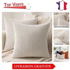 Lot de 2 Housses de Coussin en Velours Côtelé - Élégance et Confort 40x40 cm