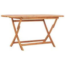 Bois de Teck Solide Table Pliable de Jardin Terrasse Patio Extérieur vidaXL