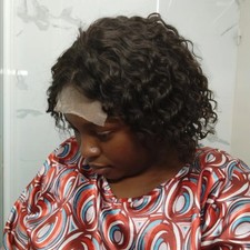 Perruque  Bouclé cheveux indien avec closure