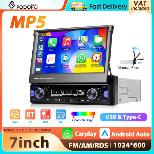 Autoradio podofo avec - 7'',