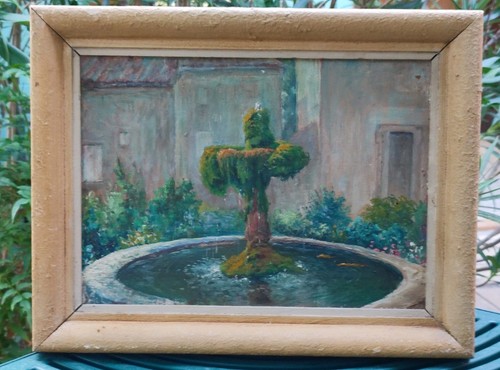 Ancien tableau huile - ancien, s/bois