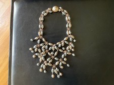 Vintage Larry VRBA Castlecliff Baroque Pearl Collar Bib Necklace