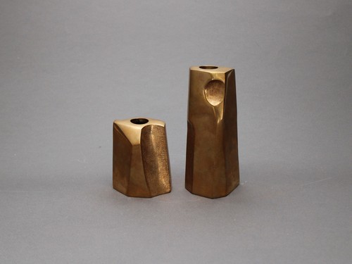 Bronze sculptural vase - bronze,