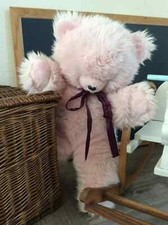 22⚜Old plush blanket bear pink teddy bear La Pelucherie Champs Elysées Paris