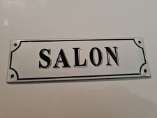 PLAQUE TÔLE ÉMAILLÉ SALON