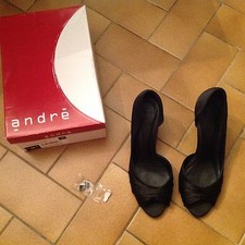 Escarpins satin noir André