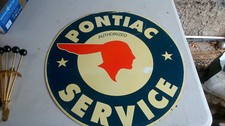 PLAQUE PEINTE PONTIAC VINTAGE 60 CM DE DIAMETRE