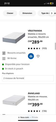 Matelas 90x200 - matelas,