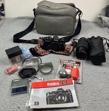 Konica AutoReflex TC 35mm SLR Film Camera & Tokina 70-210mm Lens Untested