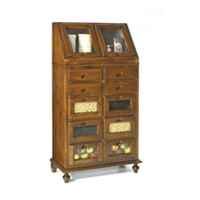 Garde-Manger Polyvalent Dressoir Pour Cuisine Structure Solide Noyer Sombre Art